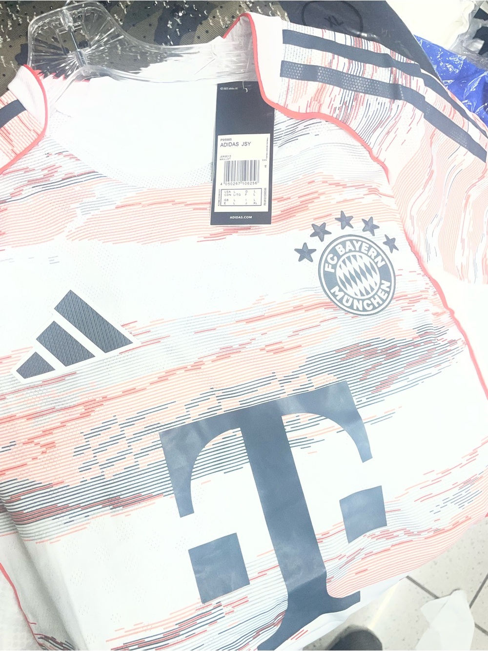 adidas White and Coral FC Bayern München Training Top
